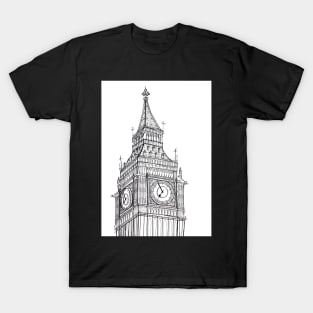 Big Ben Clock Tower Drawing T-Shirt